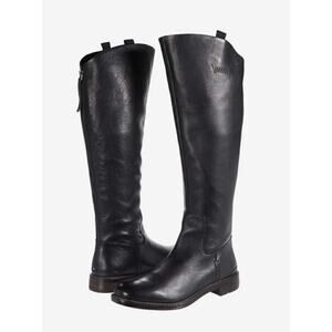 Franco Sarto Meyer Black Leather Knee High‎ Boots Size 6